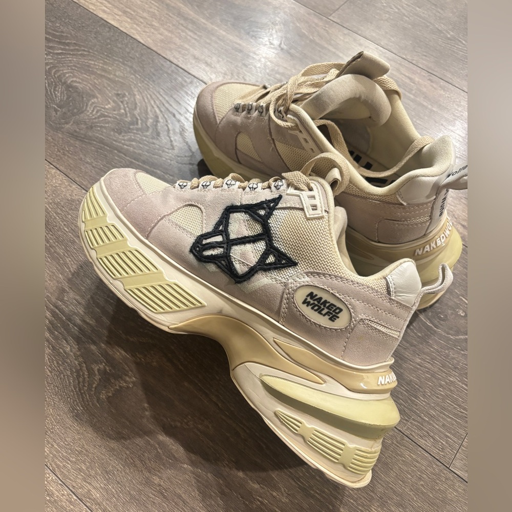 8 us ❣️ Naked Wolfe Tan and Cream Platform Sneakers